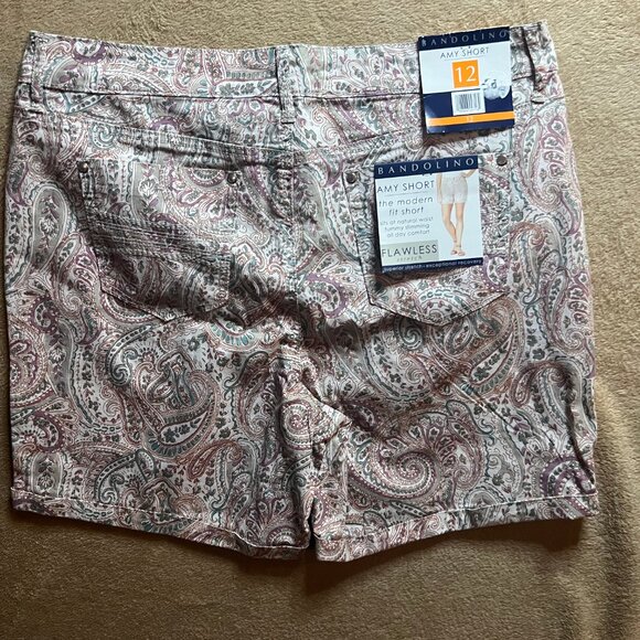 New! BANDOLINO Amy‎ Women 12 Modern Fit Paisley Tummy Slimming Flawless Stretch - Picture 5 of 6